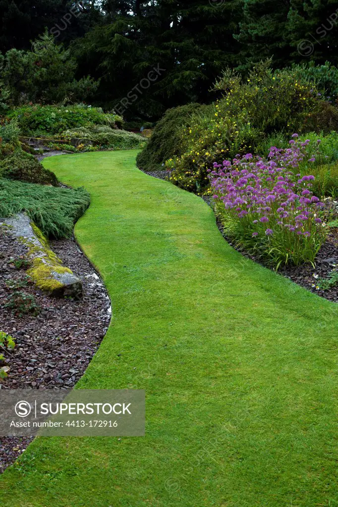 Driveway grass Royal Botanic Garden Edinburgh Scotland