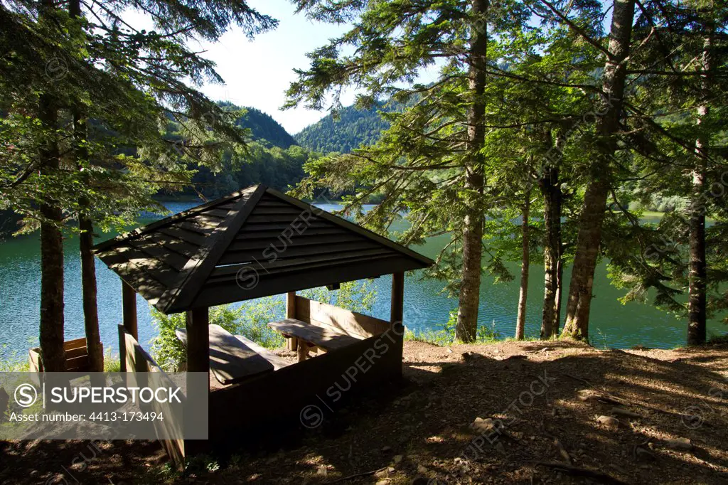 Shed on lakeside NP of Biogradska Gora in Montenegro