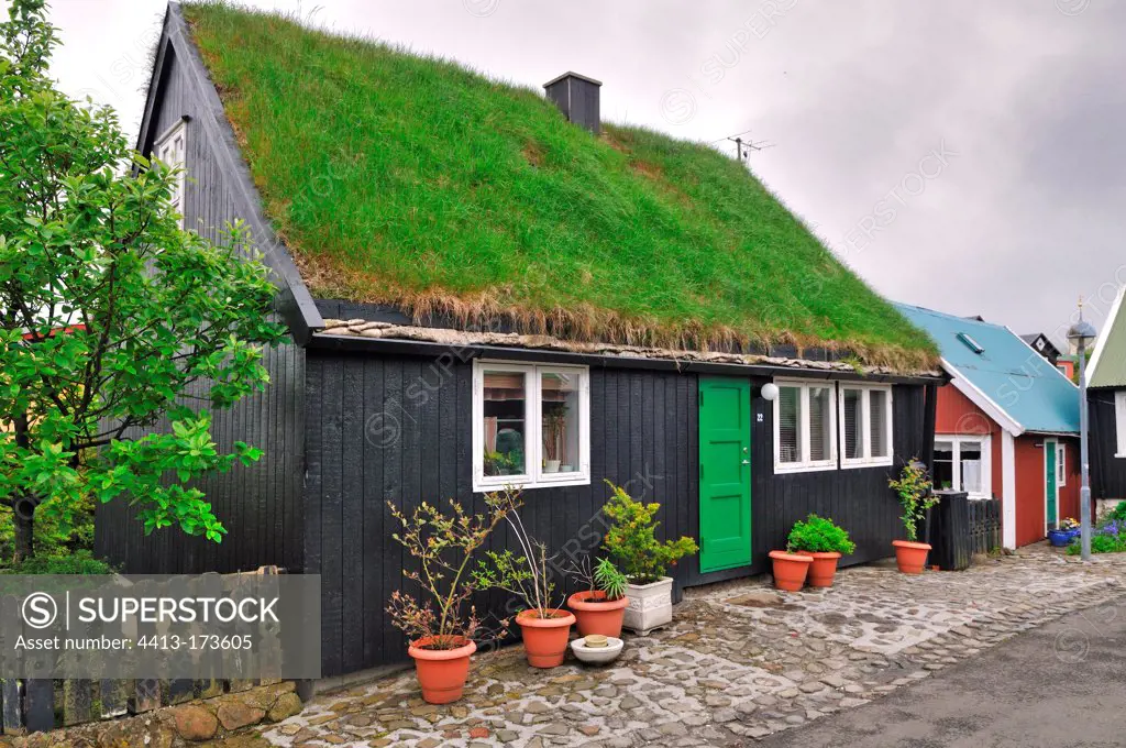 Traditional houses in Torshavn on the Faroe Islands