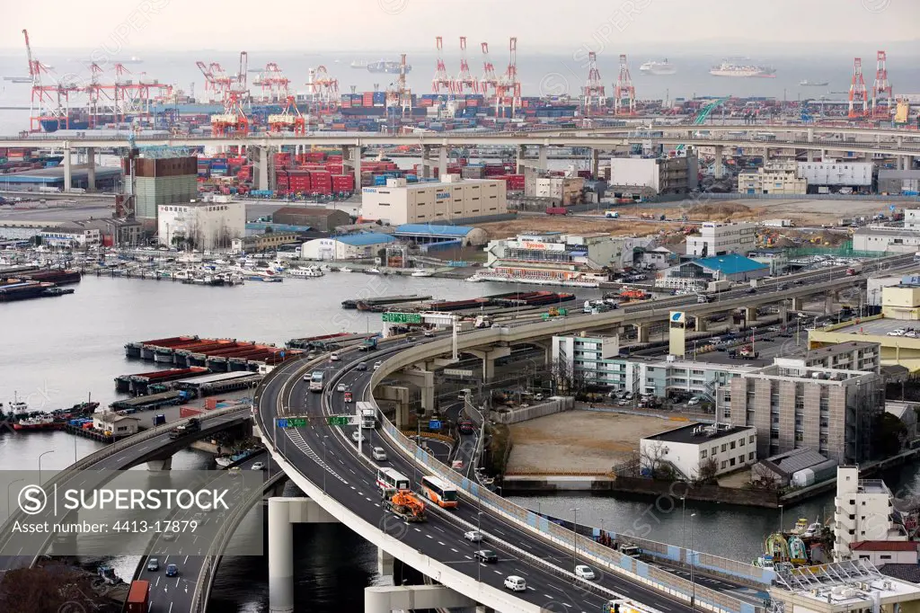 Expressways and wearing of Yokohama Japan