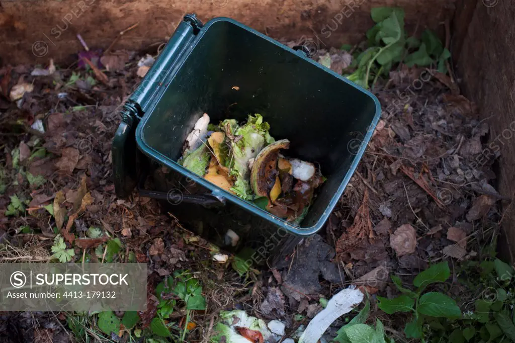 Organic waste for composting in an urban garden