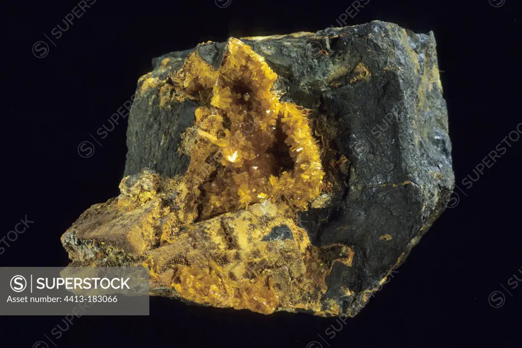 Becquerelite radioactive mineral from Katanga Congo