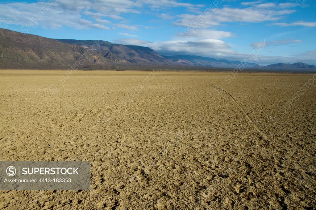 Desiccated banks of Lake Natron Rift Valley Tanzania