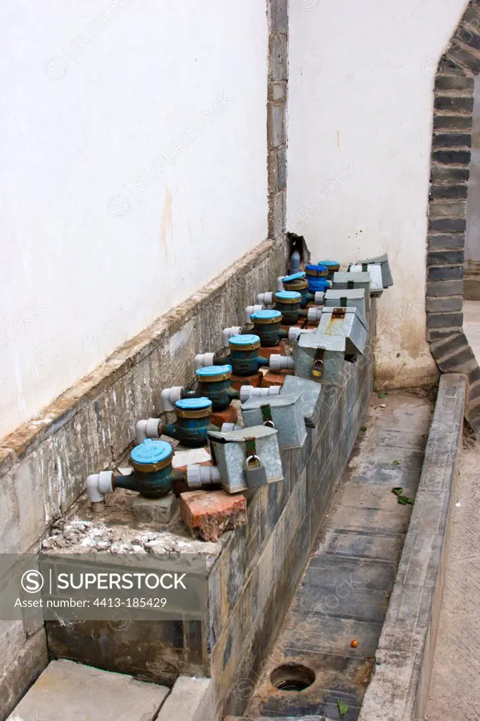 Water meters in a collective housing Jianshui Yunan