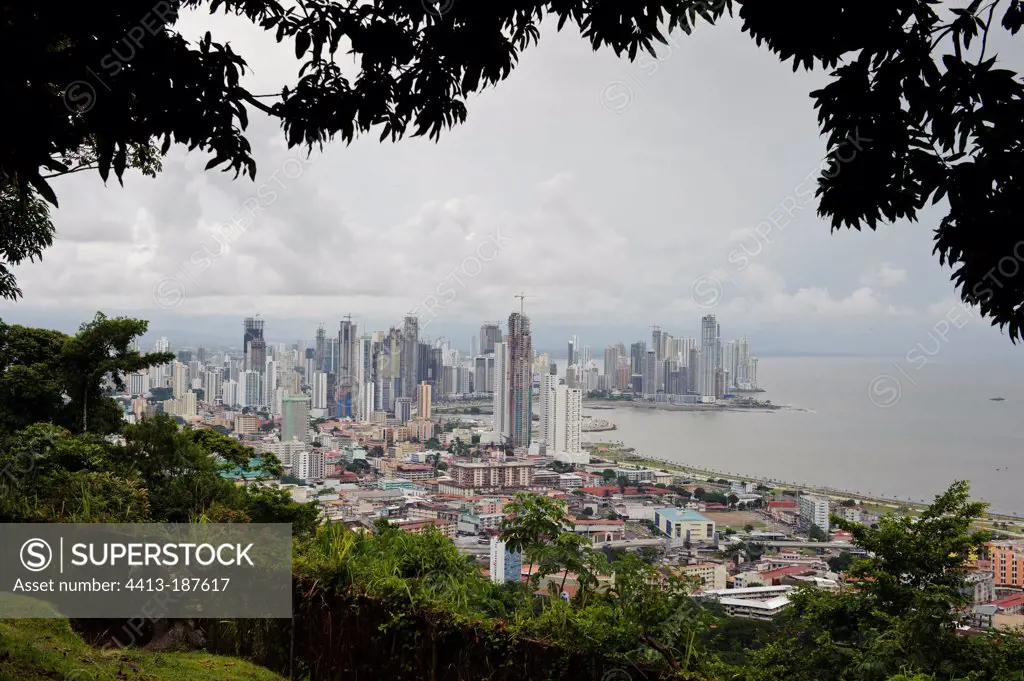 The new city seen from Cerro Ancon Panama City Panama
