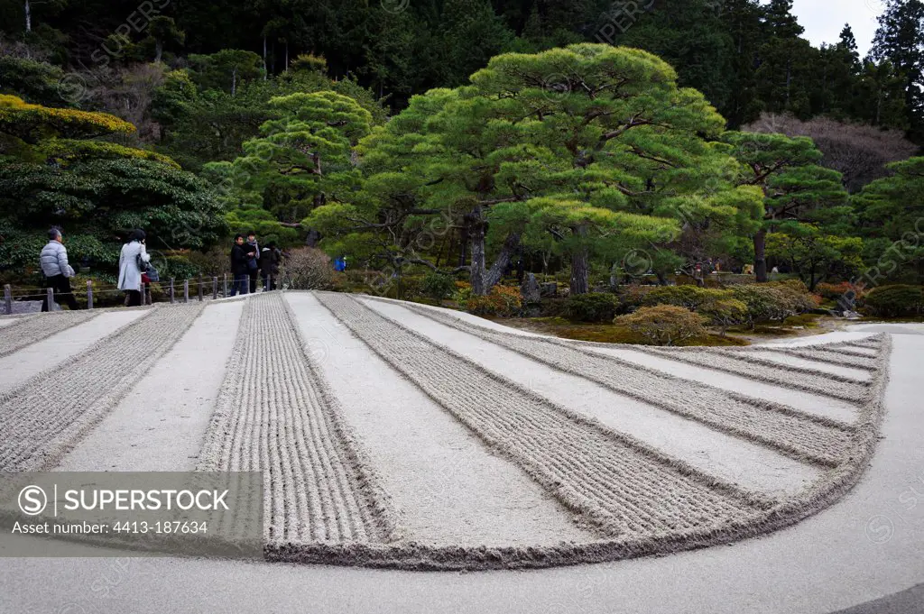 A special type of garden Ginkaku-Ji Temple Kyoto Japan