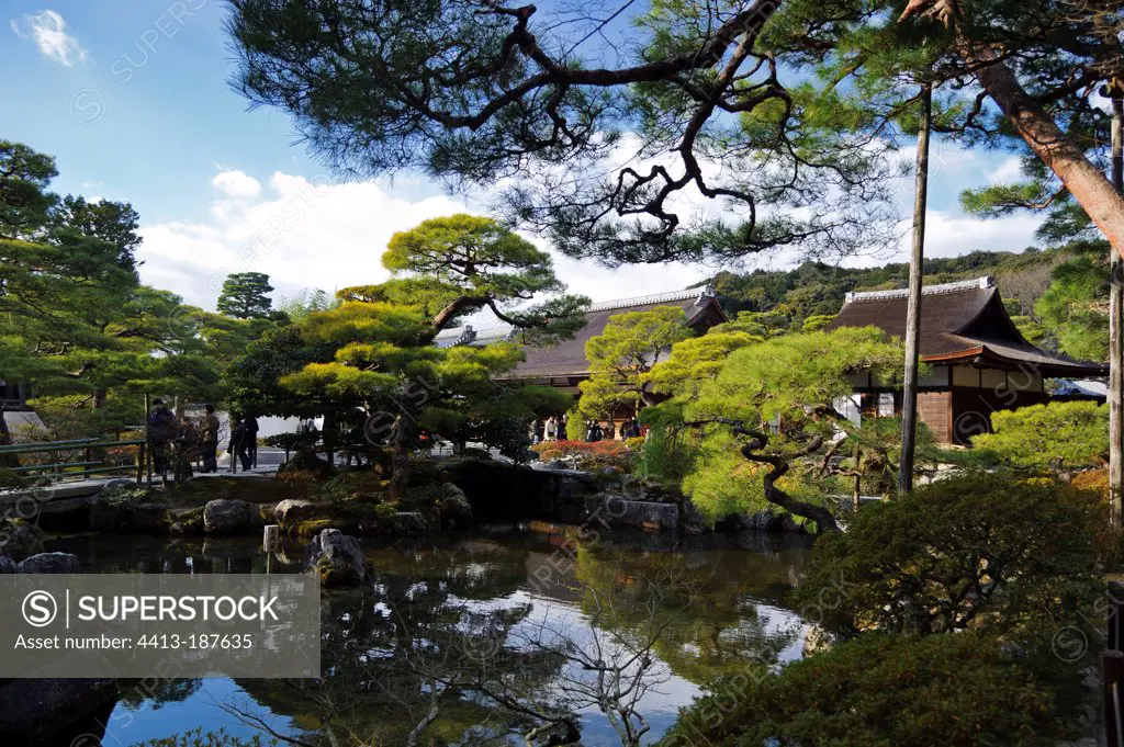 Garden Ginkaku-Ji Temple Kyoto Japan
