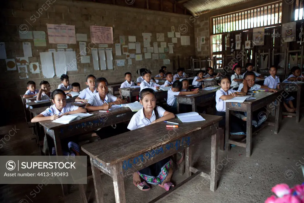 Classroom in a rural village in Laos
