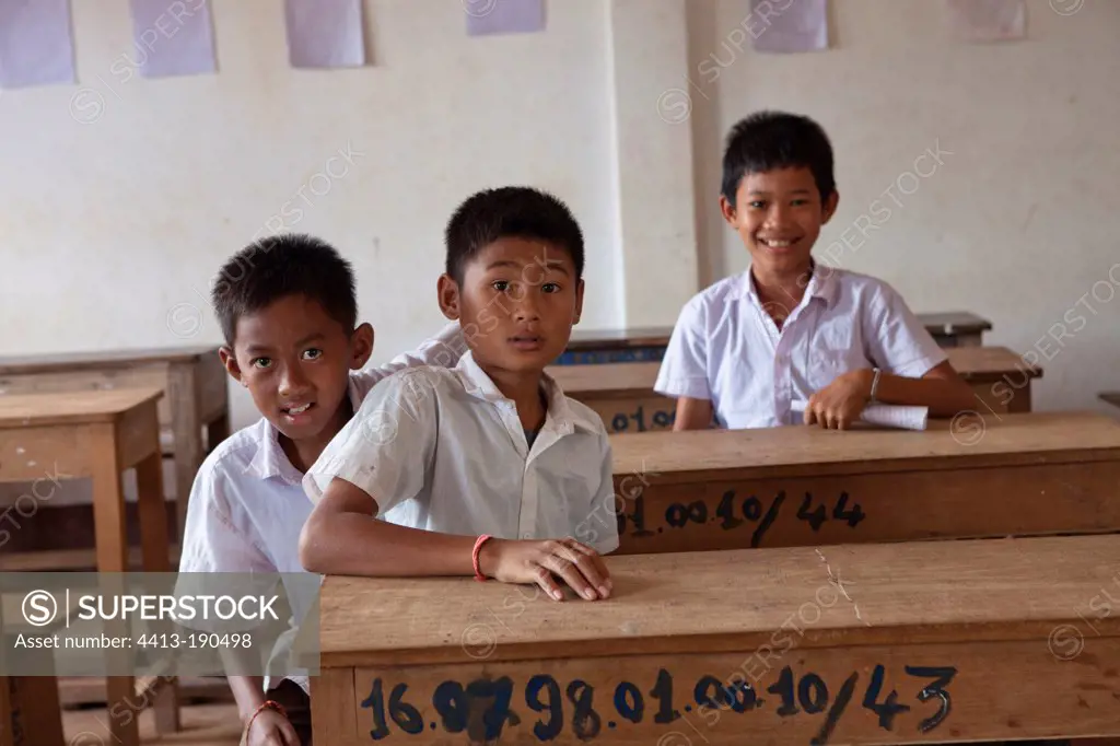 Boys in a rural school in Laos