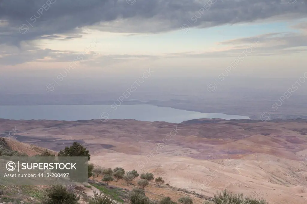 The two shores of the Dead Sea in Jordan and Israel
