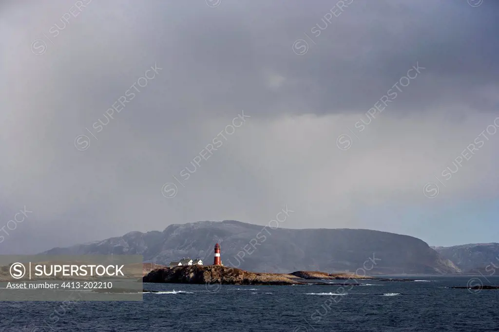 Lighthouse on the coast of the North Sea Norway