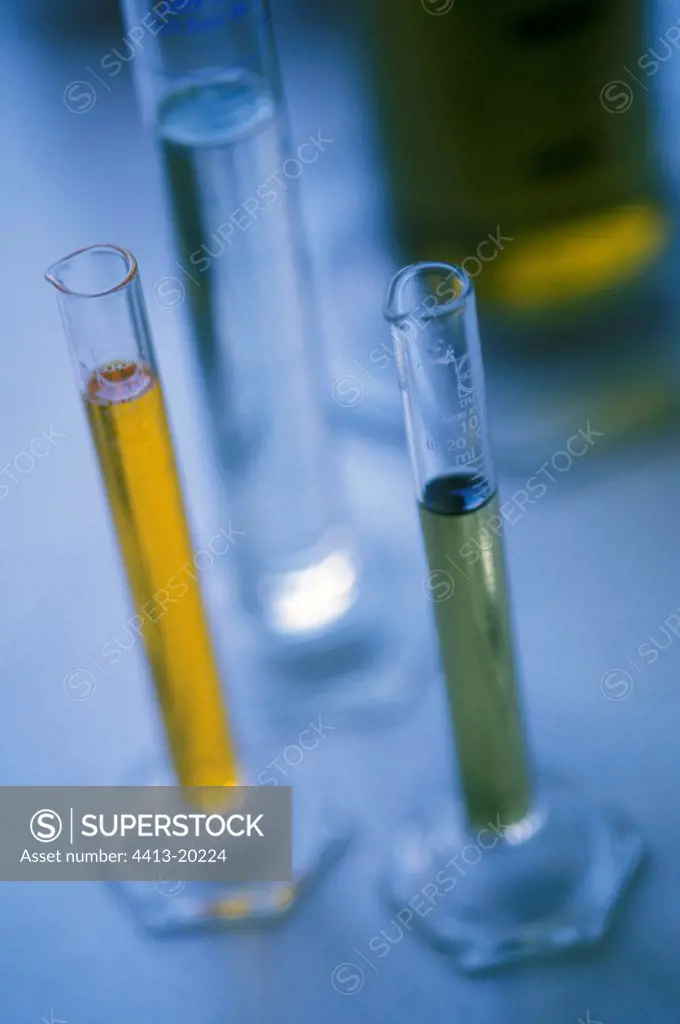 Tubes out of glass containing of oil France