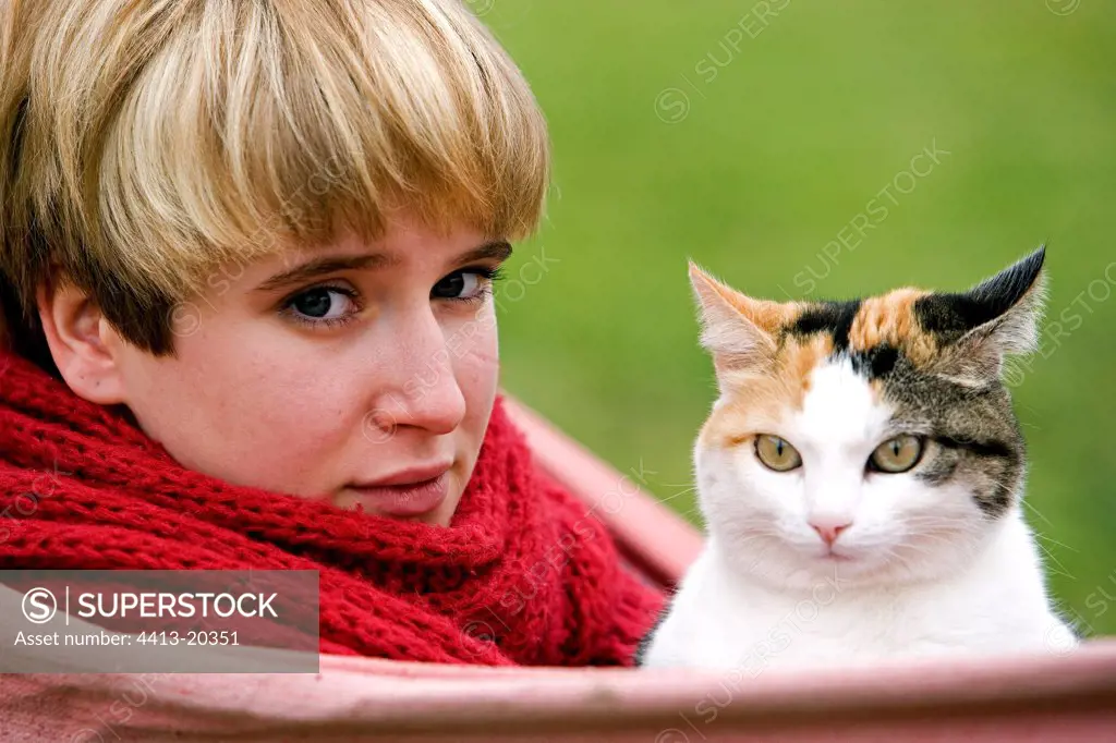 Girl with cat France