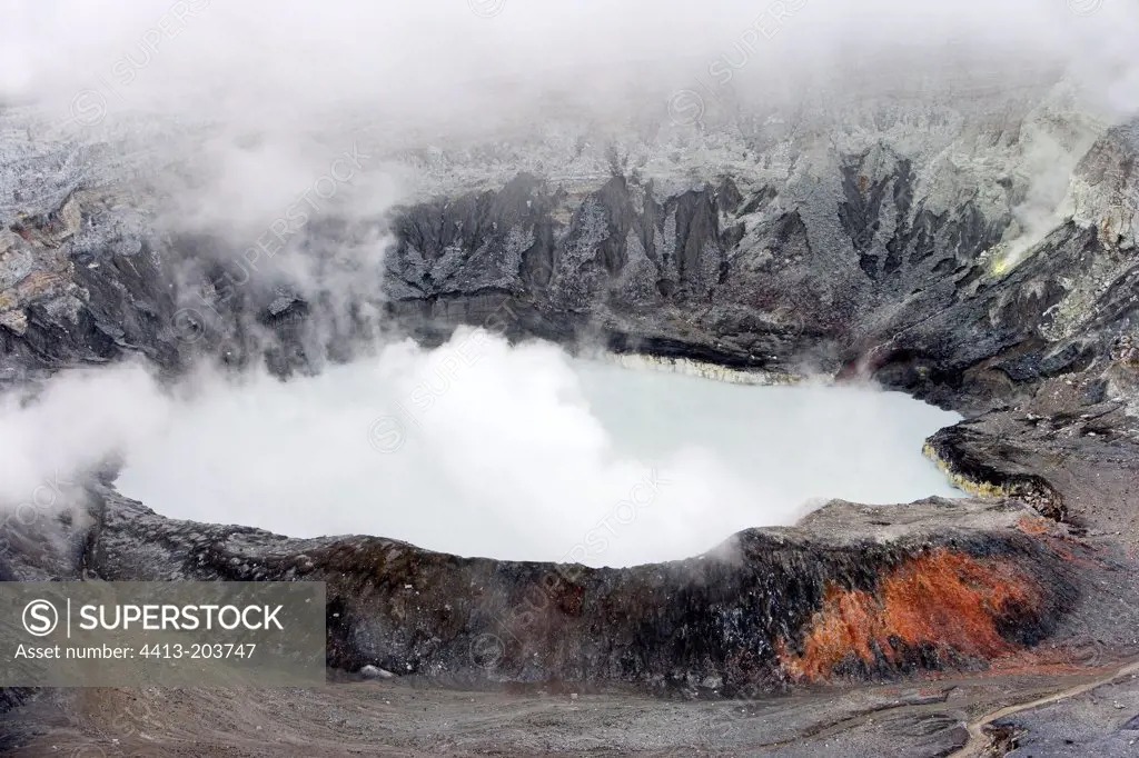 Crater Lake of Volcano Poas Costa Rica