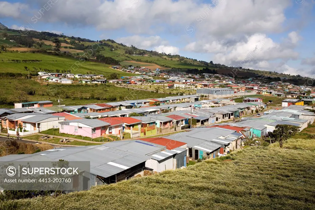 Village on the hillside in Costa Rica