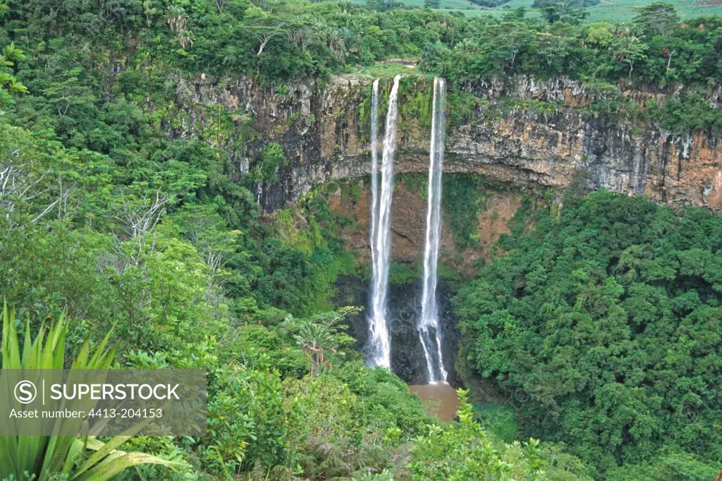 Chamarelle waterfall Maurice island