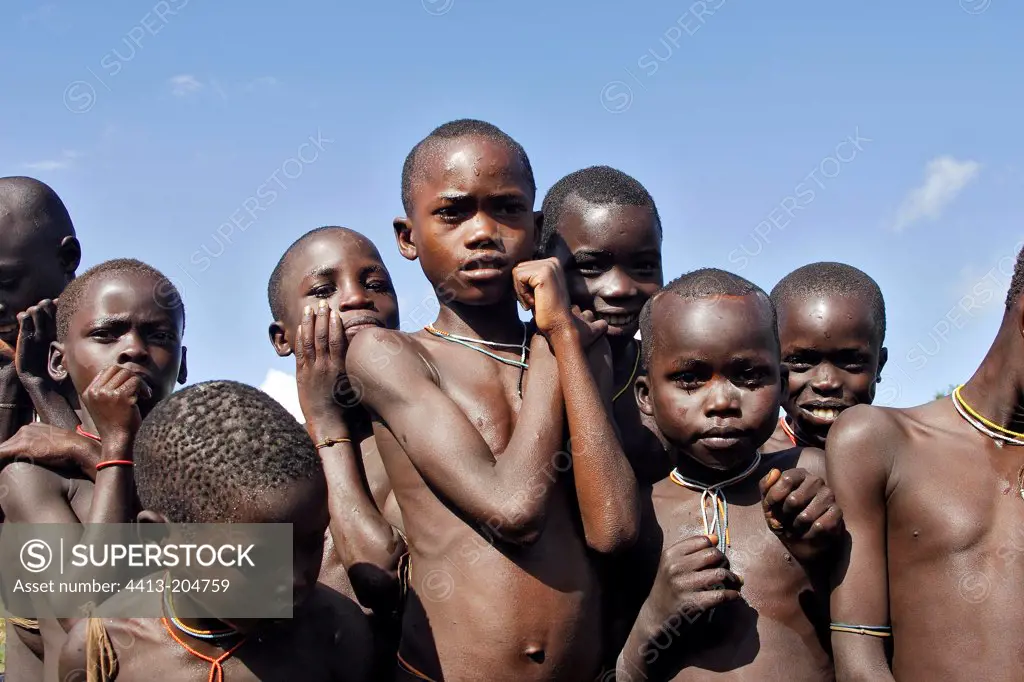 Surma children South west Ethiopia