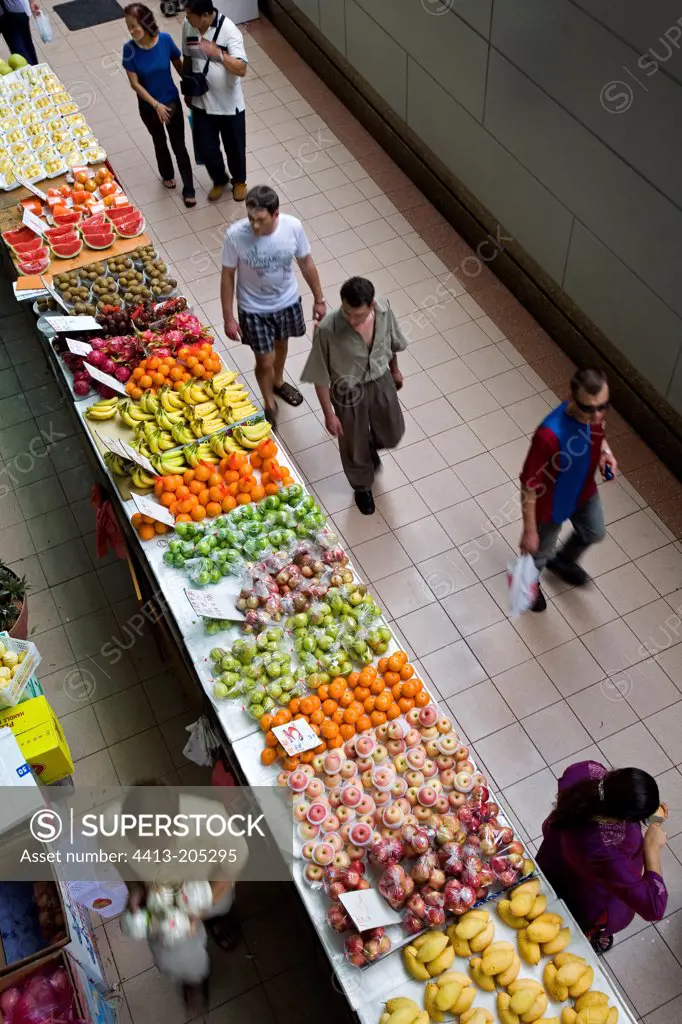 Fruits sold in the subway corridor Singapore