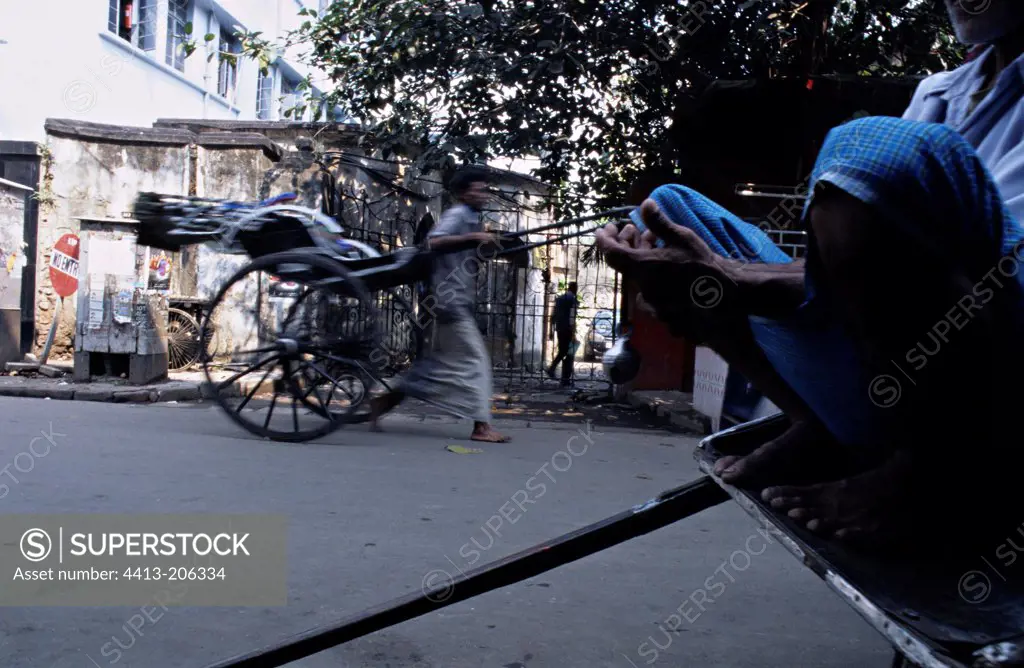 Rickshaws on the streets of Calcutta India