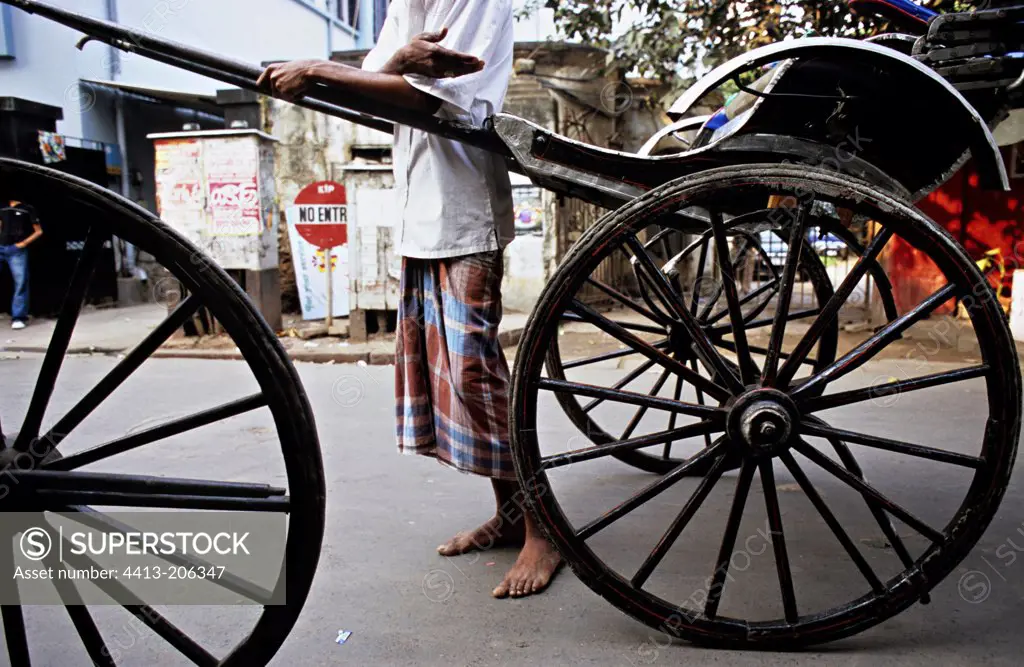 Rickshaw on the streets of Calcutta India