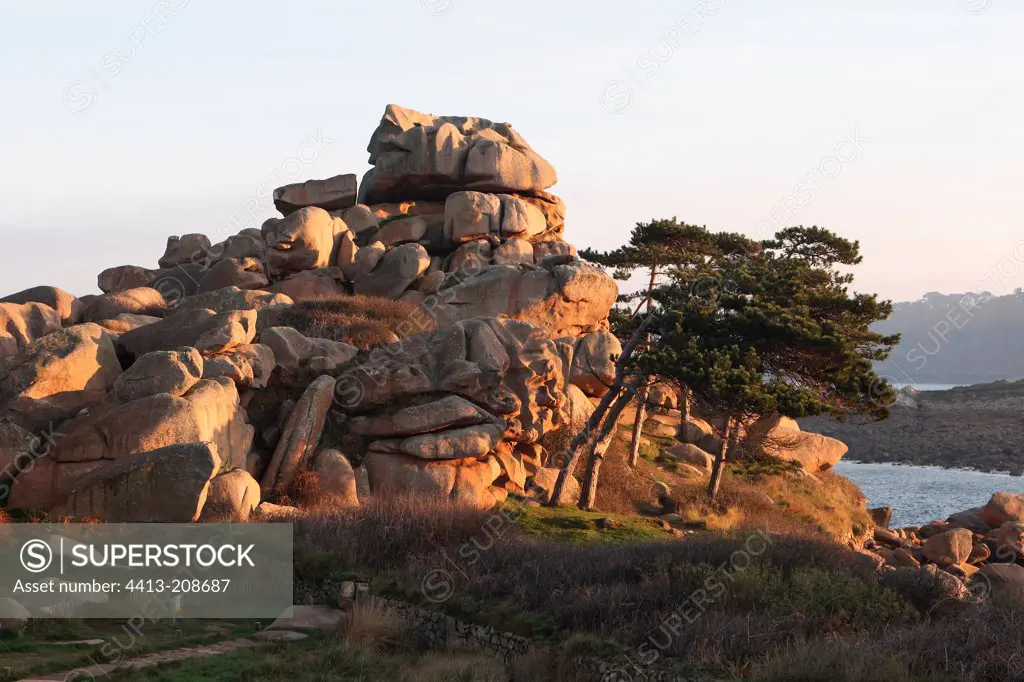 Pink granite chaos of Ploumanach Cotes-d'Armor France