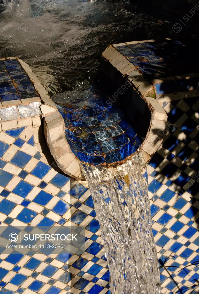 Fountain in Jamaï palace Morocco