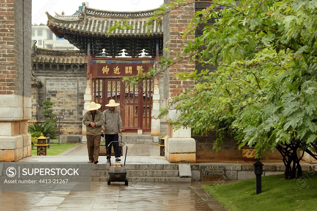 Paved alley Garden of Confucius Jianshui Yunnan China