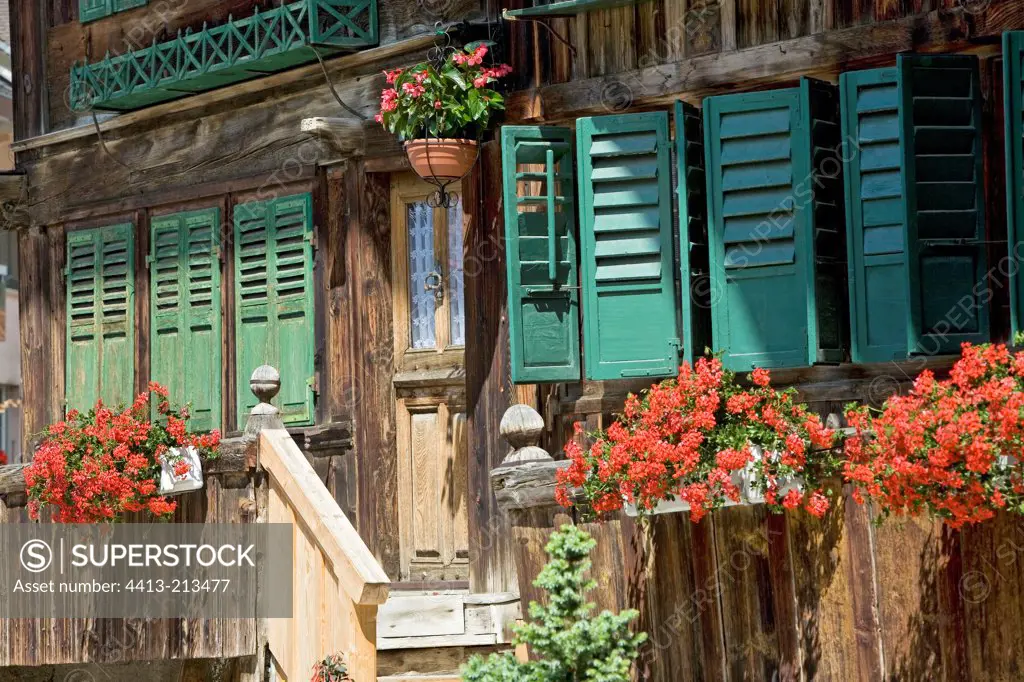 Cottage with flowered balconies Switzerland