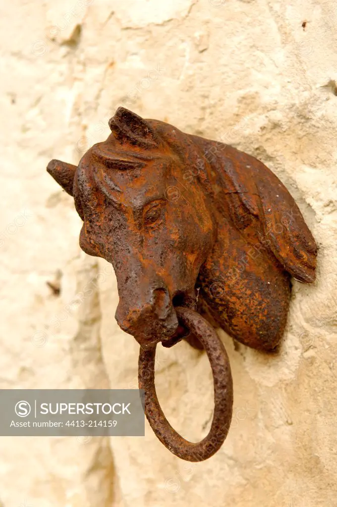Support to attache horses to the wall of the stables France