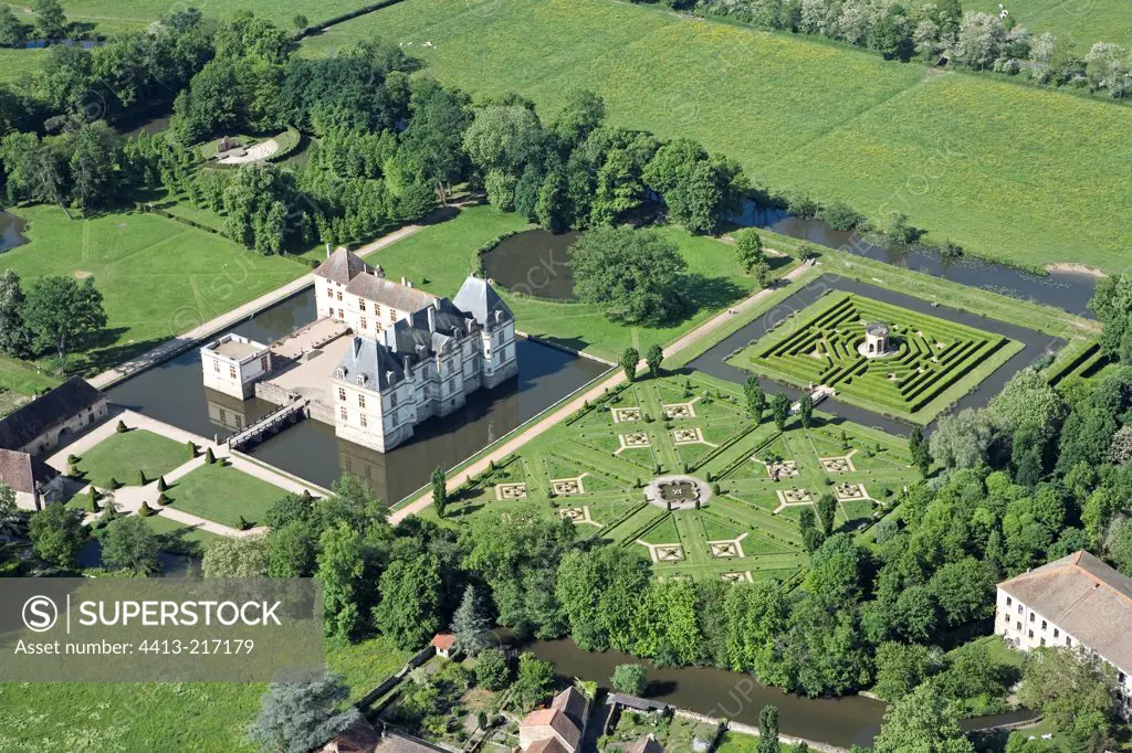 Castle and garden Cormatin Burgundy France