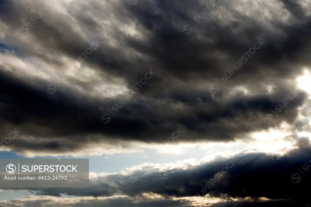 Black clouds in the sky