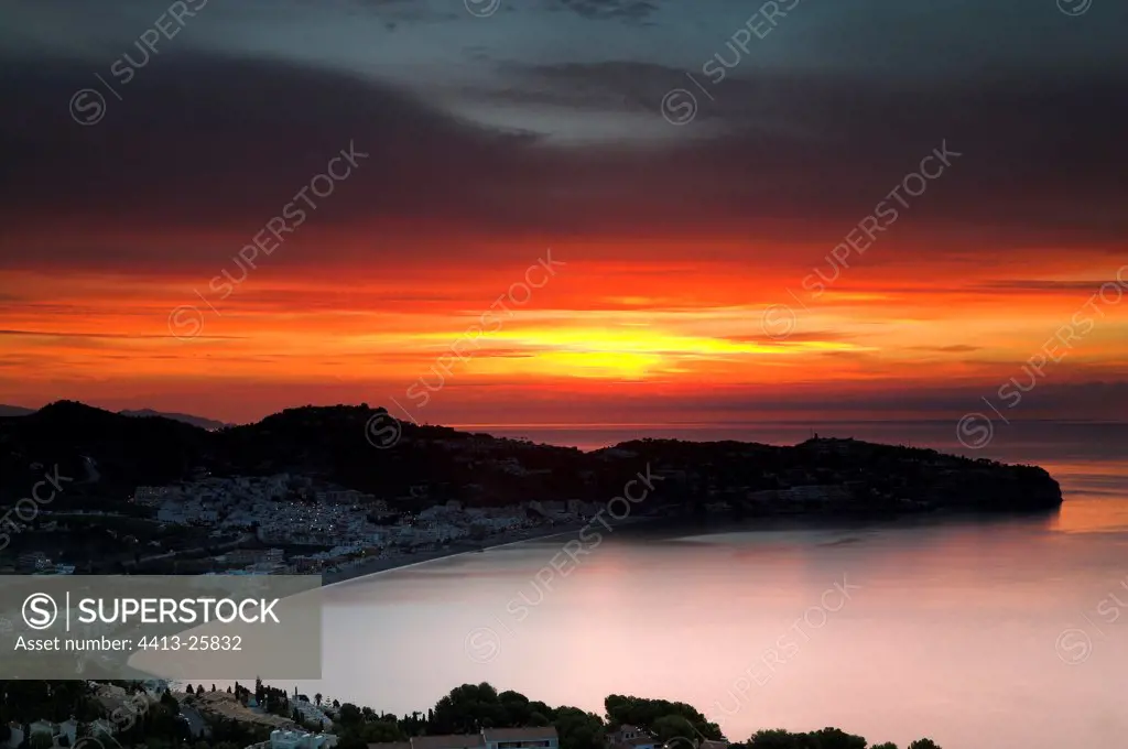 Sunset in La Herradura on the Costa Tropical Spain