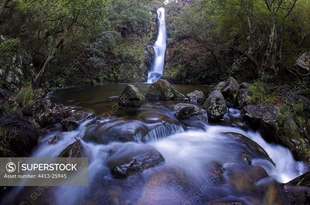 Caveiro waterfall in Galicia Spain