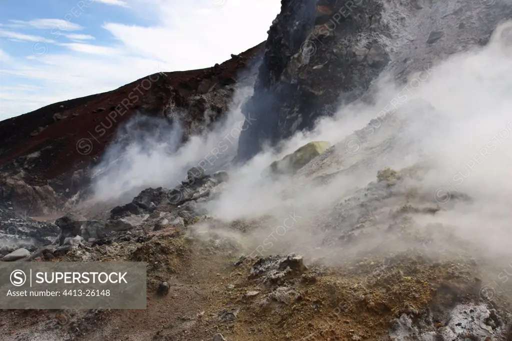 Fumaroles on Cerro Negro active volcano Nicaragua