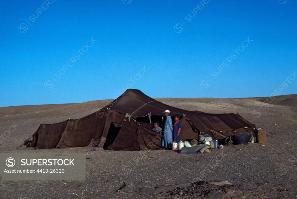 Try nomads mergouga drawn up in the desert Morocco
