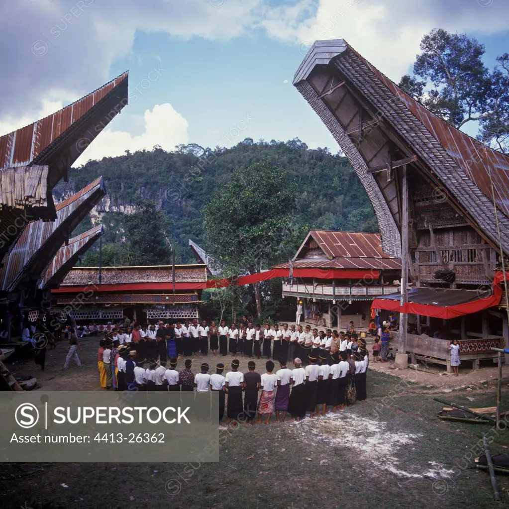 Funerary ceremony of an important village of Indonesia