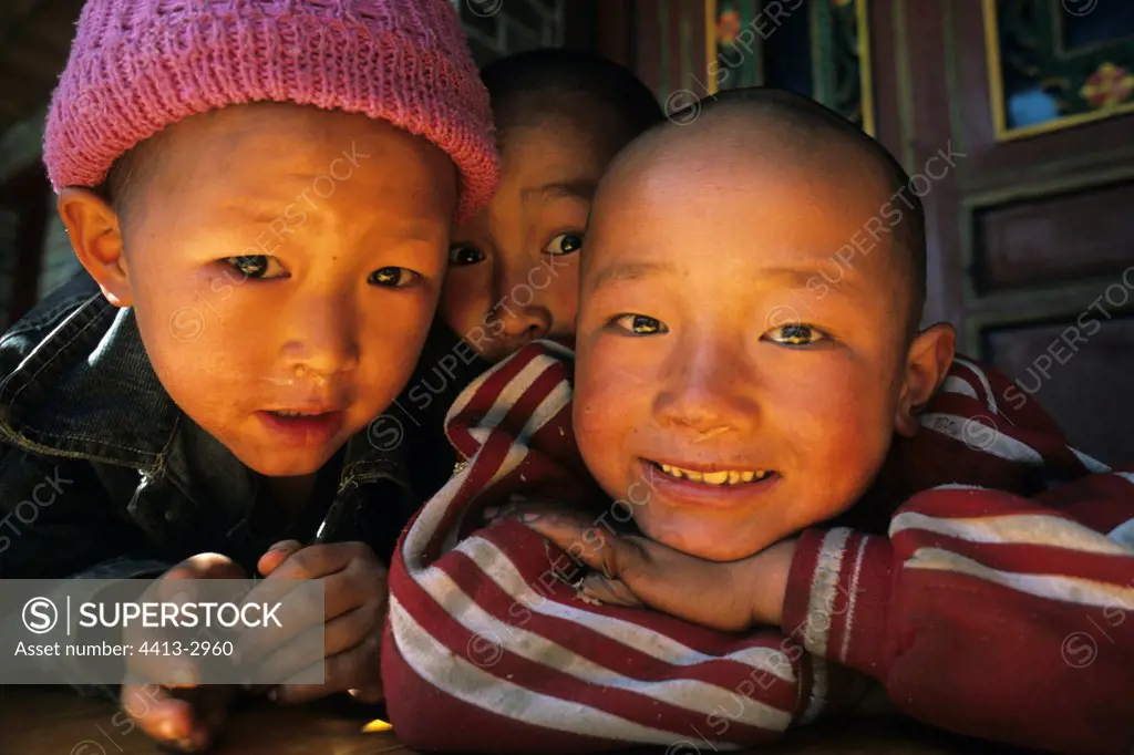 Young children of the Naxis ethnic group Yunnan China