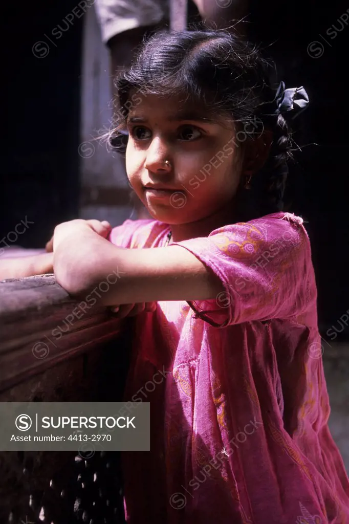 Portrait of an Indian young girl Varanasi India