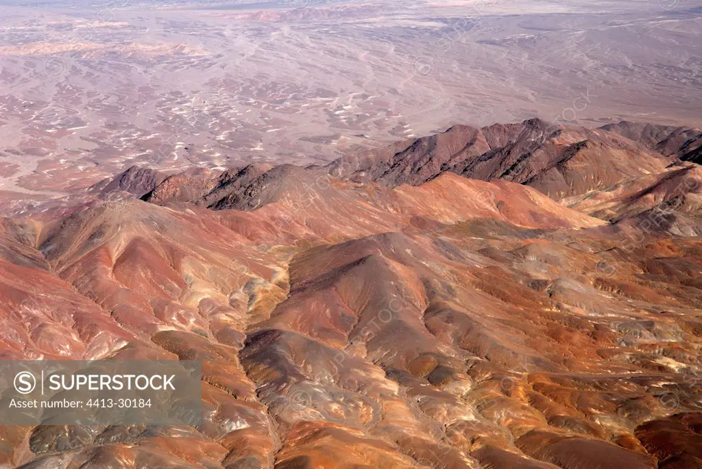 Aerial shot of Atacama Desert Chile