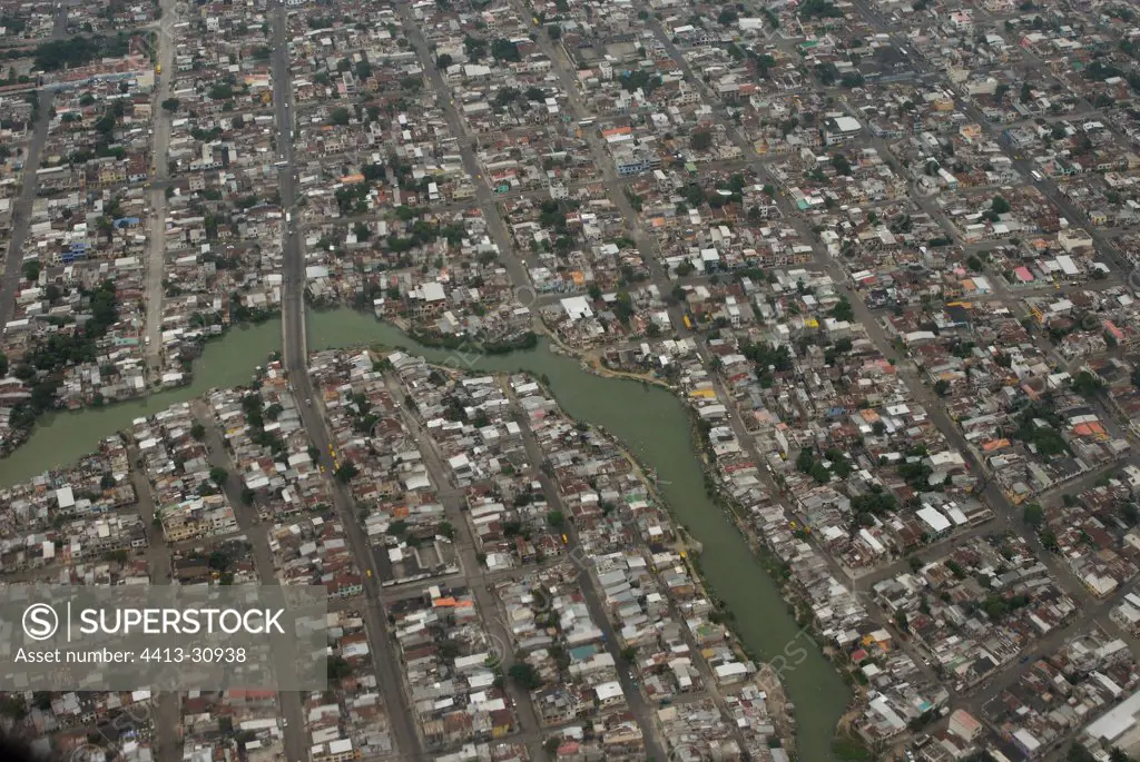 Intensive urbanization of Guayaquil city Ecuador