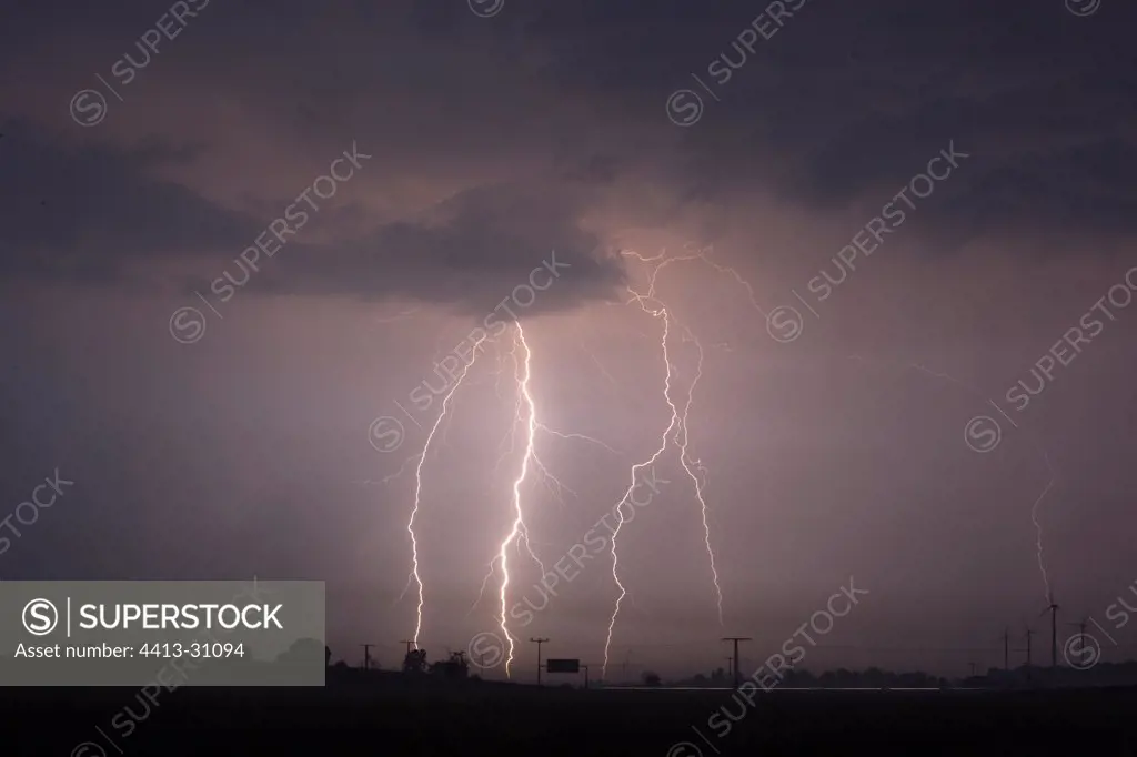 Summer thunderstorm in the night Germany