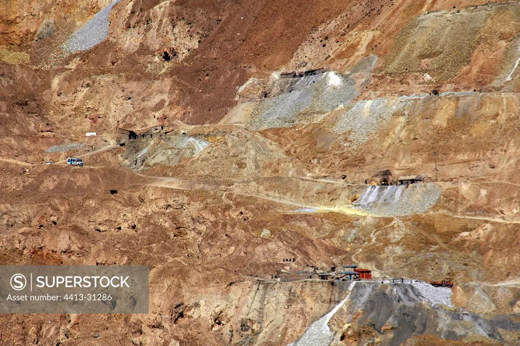 Mines tin and lead the Cerro Rico Potosi Bolivia