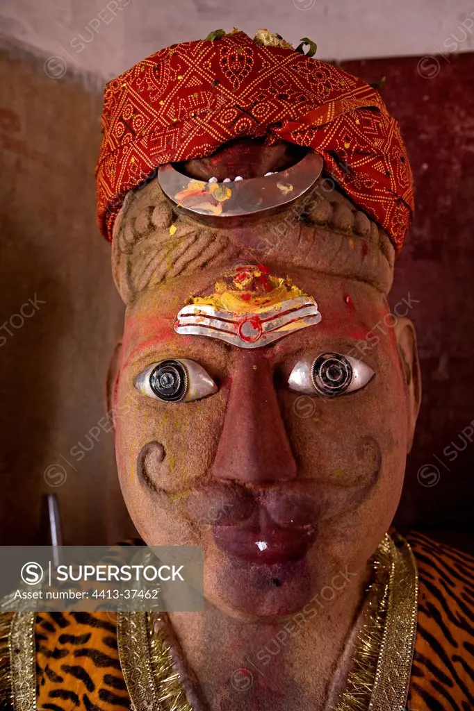 Portrait of a statue of an Hindu God Bateshwar temple