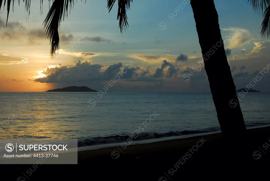 Sunrise on the small island Mother near Cayenne