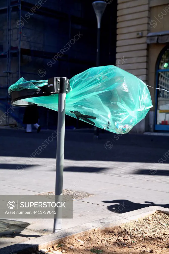 Empty public dustbin in Marseille France
