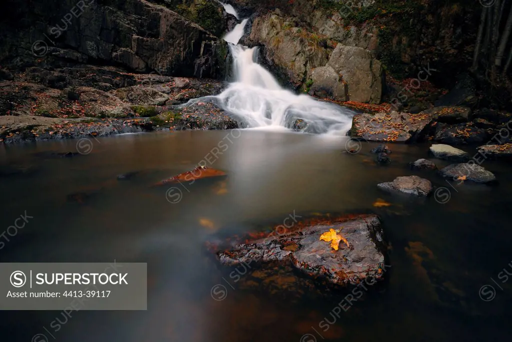 Mortain waterfall in Normandie-Maine Natural Regional Park
