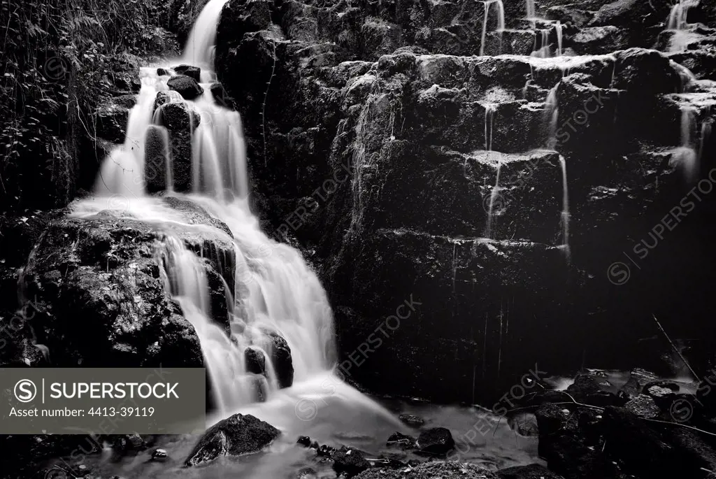 Mortain waterfall in Normandie-Maine Natural Regional Park