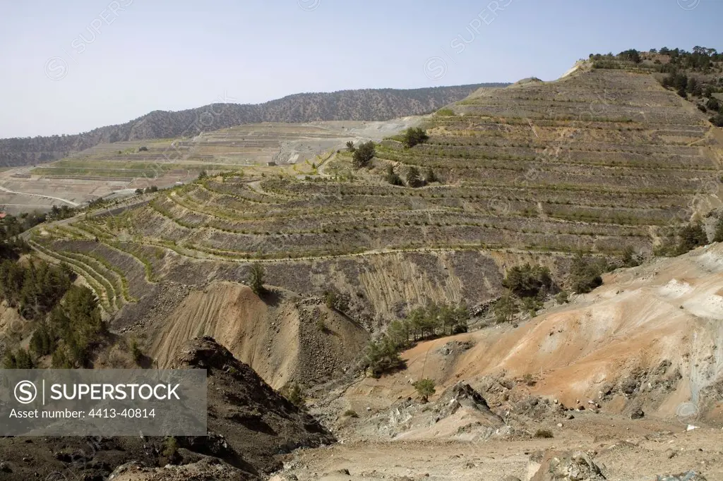 Abandoned asbestos mine during reforestation Cyprus