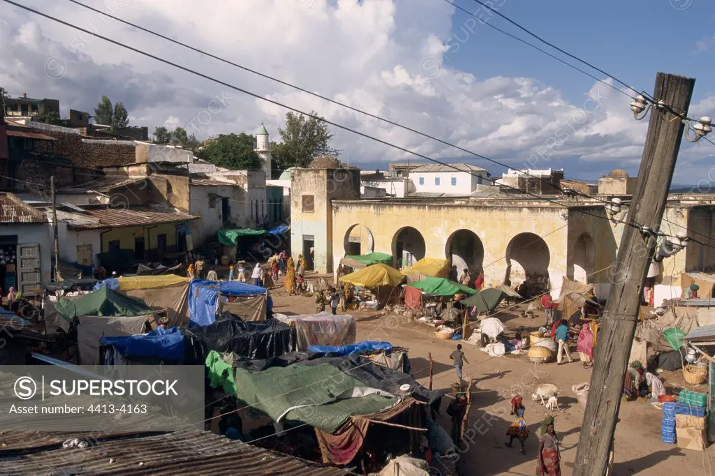 Market of Harar in Ethiopia