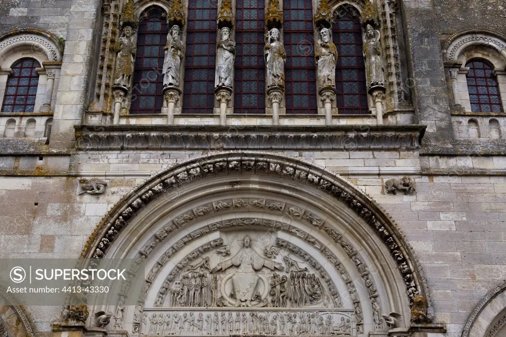 Facade of the Basilica of St. Mary Magdalene Vézelay